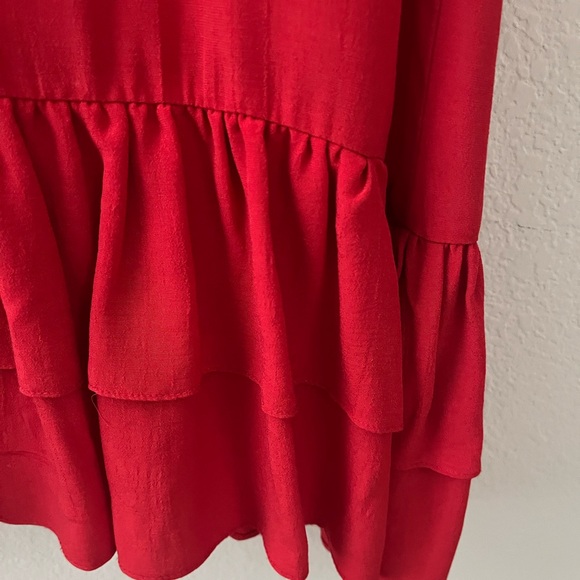 Zara Scarlet Ruffle V-Neck Blouse - Picture 5 of 6